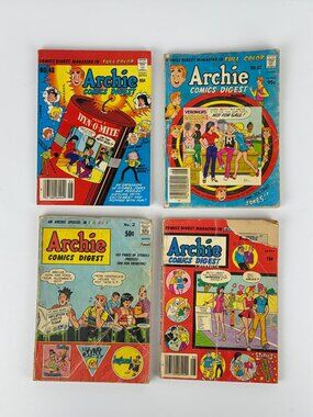 Archie Comics Digest #2 #37 #42 #48 Vintage Riverdale Comic Book Bundle Set